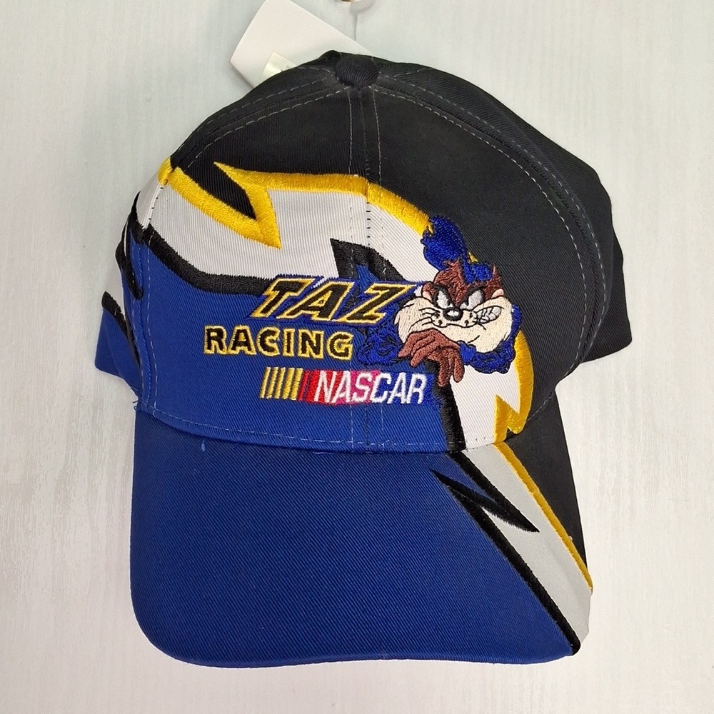 Vintage 1998 Looney Tunes Taz Racing NASCAR Hat Fresh Caps Snapback Black Blue